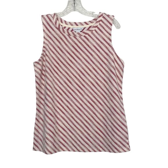 Liz Claiborne Sleeveless Tank Top Womens Medium Red White New WOT Summer - Picture 1 of 6